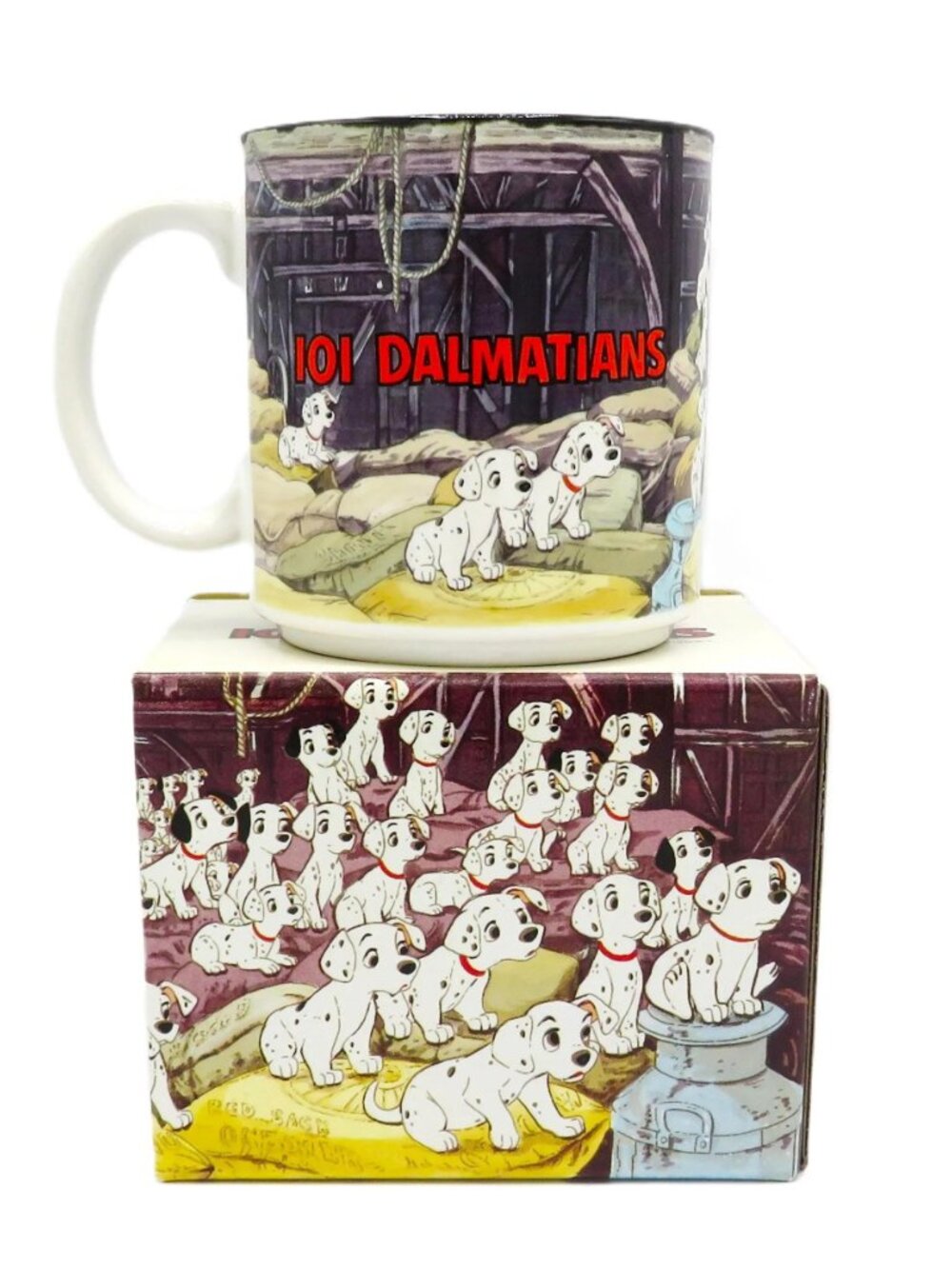 Vintage Walt Disney *101 Dalmatians* Coffee Cup Mug in Original Box Japan